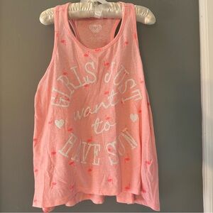 Pink sparkly Girls Tank Top “ girls just wanna have sun”